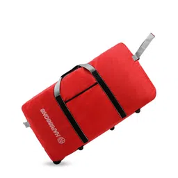 Harissons Unisex Red and Black Solid Duffel Trolley image 4