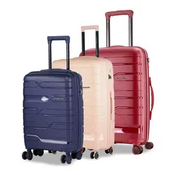 Nasher Miles Paris Set Of 3 Textured Hard Sided Trolley Suitcase-picture-36