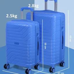 ROMEING Tuscany Blue Set of 2 Polypropylene Trolley Suitcase image 5