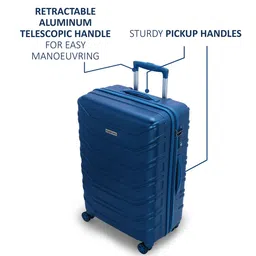 ROMEING Monopoli Navy Blue Textured Hard-Sided Polycarbonate Cabin Trolley Suitcase image 5