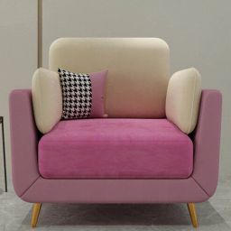 casacraft from pepperfry Montez Velvet 1 Seater Sofa in Pink & Beige Colour-picture-23