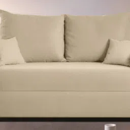 mintwud from pepperfry Indigo Fabric 2 Seater Sofa In Creamy Cashmere Colour image 1