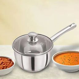 pristine Silver 1.8 Ltrs Tri Ply Induction Base Stainless Steel Sauce Pan With Glass Lid-picture-28