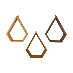 symplify William Diamond Shaped Set Of 3 Solid Wood Wall Shelves image 3