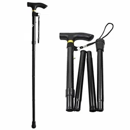 Futaba Folding Hiking/Trekking/Walking Stick - Black image 1