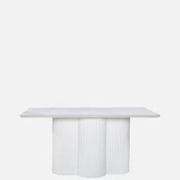 casacraft from pepperfry Lavinia Solid Teak Wood Dining Table with Marble Top image 4