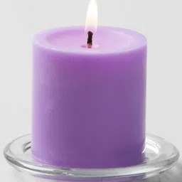 aromatic fables Lavender Scented Set Of 3 Light Purple Colo+I90r Pillar Candles image 4