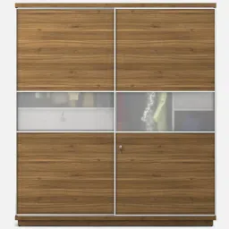 spacewood Kosmo Universal Sliding Door Wardrobe In Natural Teak Finish With Drawer & Locker image 4