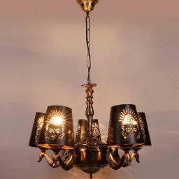 new era Genevieve Black Iron 5 Lights Chandelier image 3