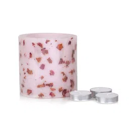 iris Pink Wax Votive Candles Tearose And Agarwood Aroma image 3