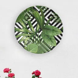 quirk india Multicolour Ceramic Banana Leaves Decorative Wall Plate image 1