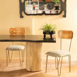 freedom tree Hair Dining Chair In Dull Gold Colour image 3