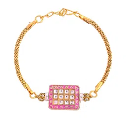 House of Pataudi Embellished Charm Bracelet Rakhi With Roli Chawal & Greeting Card image 3