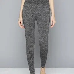 HRX by Hrithik Roshan Women Charcoal Grey Yoga Seamless Solid Tights-picture-30