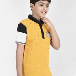 Crimsoune Club Boys Typography Printed Polo Collar T-Shirt image 3