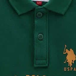 U.S. Polo Assn. Kids Boys Brand Logo Printed Polo Collar Pure Cotton T-shirt image 3