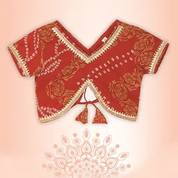 The Magic Wand Girls Printed Gotta Patti Ready to Wear Lehenga & Blouse With Dupatta image 4