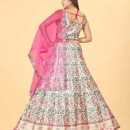 EthnicTree Printed Beads and Stones Silk Ready to Wear Lehenga & Blouse With Dupatta image 4