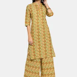 Aarsha Women Yellow Floral Printed Kurta-image-10