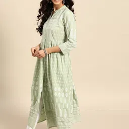 all about you Ethnic Motifs Printed Mandarin Collar Cotton A-Line Kurta image 3