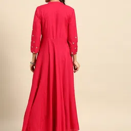 RANGMAYEE Floral Embroidered Cotton Anarkali Kurta image 5