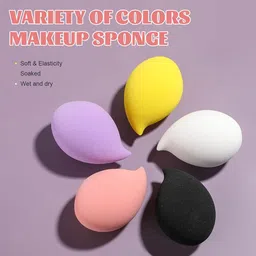bs-mall BS MALL Set of 5 Foundation Makeup Beauty Blending Sponge - Multicolored image 4