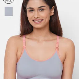 Inner Sense Pack of 2 Grey & Peach-Coloured Solid Padded Maternity Sustainable Bra IMB004B_4B--Grey-picture-17