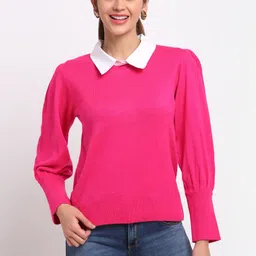 Club York Women Pink Acrylic Pullover-picture-37
