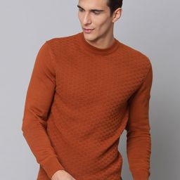 BEN SHERMAN Men Rust Pure Cotton Checked Pullover-picture-30