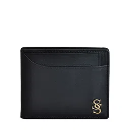 Second SKIN Men Black Textured Leather Two Fold Wallet-picture-37