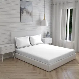 Boutique Living India Off White 300 TC Pure Cotton King Bedsheet with 2 Pillow Covers image 1