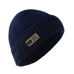 iSWEVEN Unisex Blue Woolen Beanie image 4