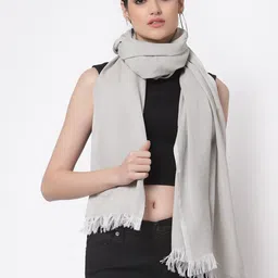 Arrabi Women Set Of 2 Solid Cotton Stoles image 2