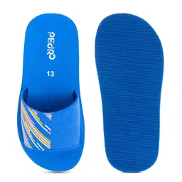Khadims Boys Blue & White Printed Sliders image 4