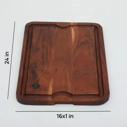 wooden home Acacia Wood Rectangle Serving Tray in Natural Finish image 2