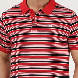 Lee Men Blue Striped Polo Collar Slim Fit T-shirt image 2