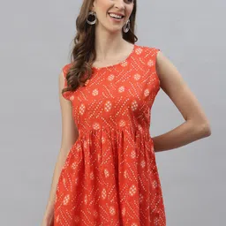 Stylum Ethnic Motifs Printed Pure Cotton Empire Top image 1