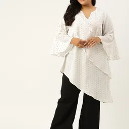 theRebelinme Women Plus Size Polka Dot Printed Layered Longline Top-picture-15