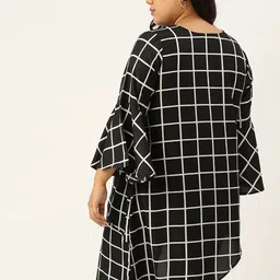 theRebelinme Print Bell Sleeve Layered Crepe Longline Plus Size Top image 2