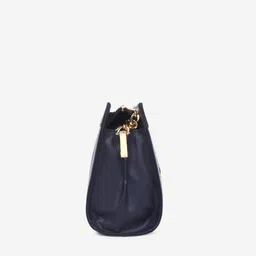 Black Spade Floral Embroidered Structured Sling Bag image 4