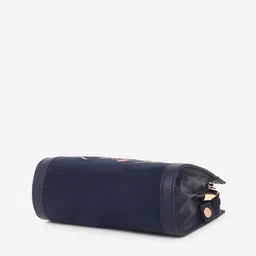 Black Spade Floral Embroidered Structured Sling Bag image 5