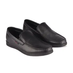 Red Chief Men Black Solid Leather Slip-Ons Loafers-picture-33