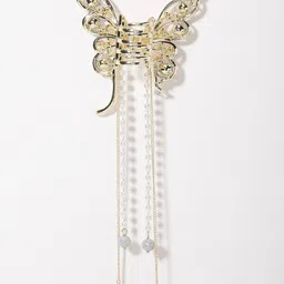 VOGUE PANASH Gold-Plated CZ-Stone Studded Butterfly Shaped Claw Clip image 5