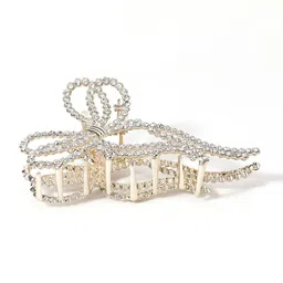 VOGUE PANASH Gold-Plated Embellished Cubic Zirconia-Studded Claw Clip image 3