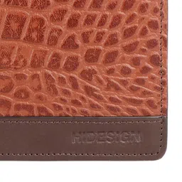 Hidesign Men Brown Leather Textured Money Clip image 3