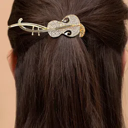 VOGUE PANASH CZ-Stone Studded Gold-Plated Claw Clip image 4
