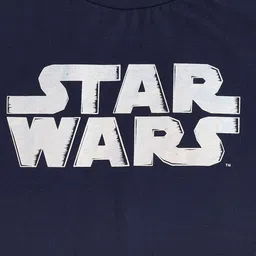 Pantaloons Junior Girls Navy Blue Typography Star Wars Printed Applique T-shirt image 3
