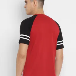 HRX by Hrithik Roshan Men Colourblocked Drop-Shoulder Sleeves Applique T-shirt image 5