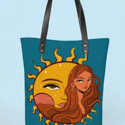 Kalankit Graphic Printed Vegan Leather Shopper Tote Bag-picture-11