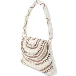 ODETTE Printed Structured Tote Bag with Applique image 3